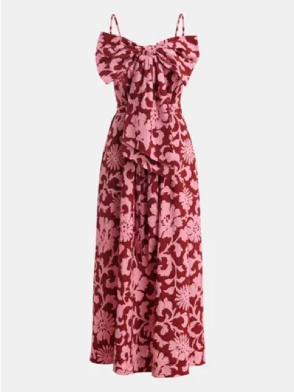 Essential Antwerp. NWT. Summer 26. Big Bow Dress. Pink and Burgundy. 100% CTN.